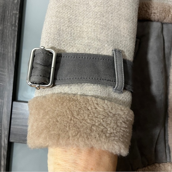 Designer Rebecca Taylor Real Shearling Lamb's Wool Penny Lane Winter Coat - Picture 6 of 16